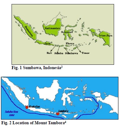 mount tambora world map
